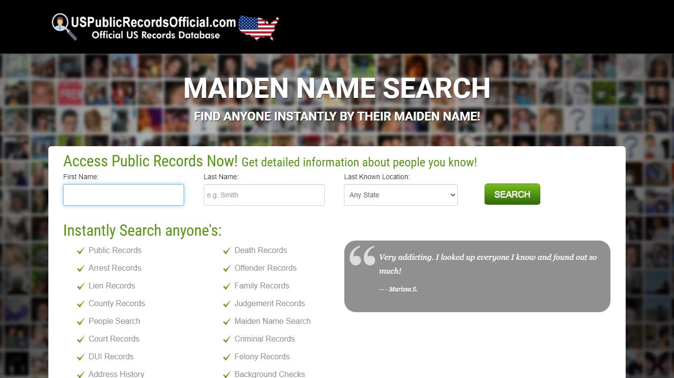 MAIDEN NAME SEARCH - Public Records Official